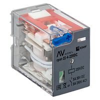 Реле промежуточное с кнопкой и мех. Индикацией RPAt 22/4 5A 220В DC EKF AVERES | код rpat-22-4-220DC | EKF