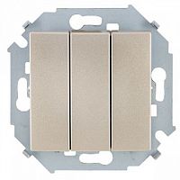 Выключатель 3-клавишный 15, скрытый монтаж, шампань | код. 1591391-034 | Simon