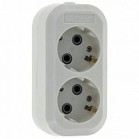 Колодка розеточная ЭКСПЕРТ 2-местный, с заземлением, AKB16-2 | код. AKB16-2 | EKF