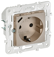 SKANDY Роз. с з/к/ш 16А с USB C 18Вт SK-R17Sh шамп. IEK | код SK-R14-16-U14-018-K37 | IEK