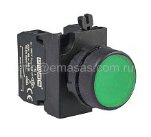 Кнопка нажимная круглая зеленая CP101DY (2НО) | код CP101DY | EMAS