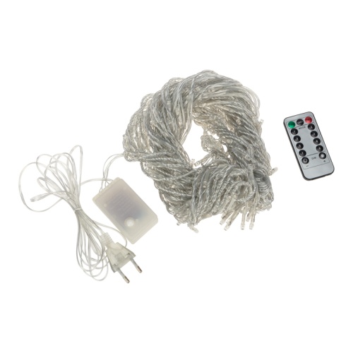 Гирлянда Светодиодный дождь 3х2 м, эффект водопада, прозрачный провод, 230 В, диоды теплые белые, 240 LED | код 235-006 | NEON-NIGHT