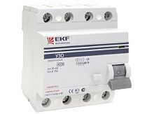 Устройство защитного отключения УЗО ВД-100 4 полюса, 63А, Тип AC, 300мА | код. elcb-4-63-300-em-pro | EKF