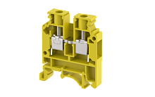 Клемма проходная винтовая 6 мм2, на 2 подключения, желтая KUT6N(Y) | код 1104010004 | Elmex