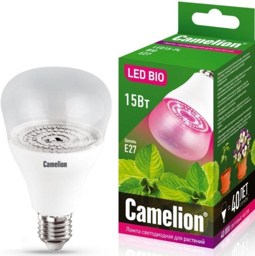 Лампа светодиодная LED15-PL/BIO/E27 15Вт 220В для растений Camelion 12770 фото 3 Лампа светодиодная LED15-PL/BIO/E27 15Вт 220В для растений Camelion 12770 фото 3