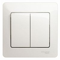 Выключатель 2-клавишный GLOSSA, скрытый монтаж, перламутр | код. GSL000652 | Schneider Electric