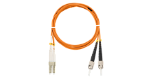 Шнур NIKOMAX волоконно-оптический, переходной, многомодовый 50/125мкм, стандарта ОМ2, LC/UPC-ST/UPC, двойной, LSZH нг(A)-HFLTx, 2мм, оранжевый, 1м | код NMF-PC2M2C2-LCU-STU-001 | NIKOMAX