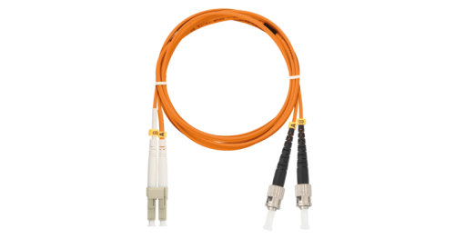 Шнур NIKOMAX волоконно-оптический, переходной, многомодовый 50/125мкм, стандарта ОМ2, LC/UPC-ST/UPC, двойной, LSZH нг(A)-HFLTx, 2мм, оранжевый, 1м | код NMF-PC2M2C2-LCU-STU-001 | NIKOMAX