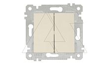 Rita - Выключатель двухклавишный, пруж. зажимы, сл.кость | код 2200-402-0102 | Mutlusan