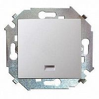 Выключатель 1-клавишный кнопочный 15, с подсветкой, скрытый монтаж, белый | код. 1591160-030 | Simon