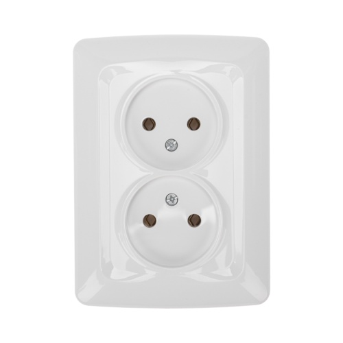 DEA Розетка 2-ая б/з с/у 10А Бел KRANZ | код KR-78-0217 | KRANZ