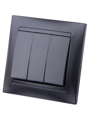 Выключатель 3-х кл. 10А графит Лама TDM | код SQ1815-0603 | TDM