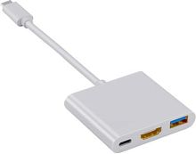 Переходник Buro USB Type-C (m) HDMI (f) USB 3.0 A(f) USB Type-C (f) (BHP RET TPC-HDM) белый | код 488058 | BURO