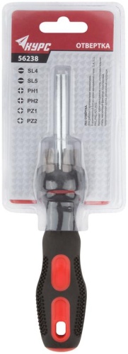 Отвертка 6 CrV бит, прорезиненная ручка с антискользящим покрытием | код 56238 | FIT фото 3