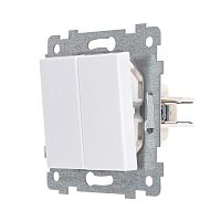 Аксиома Механизм выключателя двухклавишного скрытой установки С510-449, белый | код 121009 | Кунцево-Электро