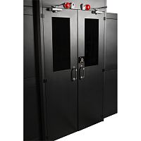 Распашные двери коридора 1200 мм для шкафов LANMASTER DCS 48U, стекло, key-card замок | код LAN-DC-HDRML-48Ux12 | LANMASTER