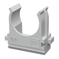 Крепеж-клипса для труб АБС-пластик в п/э d20 мм (100шт/1500шт уп/кор) Промрукав | код PR.02620 | ПРОМРУКАВ