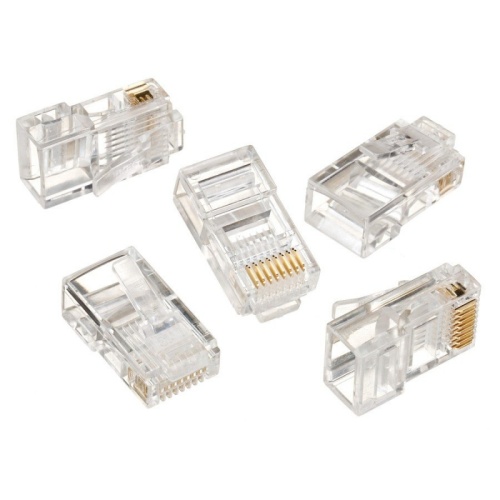 Вилка RJ-45 (8P8C) LC-8P8C-001 (3-зубца) кат.5e, 6 микрон для одножильного кабеля (100 шт.) | код LC-8P8C-001 (3-fork) | Cablexpert