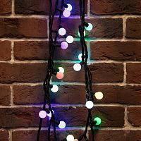 Гирлянда Мультишарики 23 мм, 10 м, черный каучук, 80 LED, свечение с динамикой, цвет RGB | код 303-599 | NEON-NIGHT