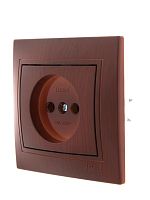 Мира Розетка без заземления керамика вишня | код 701-0601-121 | LEZARD
