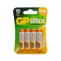 Алкалиновые батарейки GP Ultra Alkaline 15А AA - 4 шт. на блистере 15AU-CR4 Ultra | код 4891199027598| GP Batteries