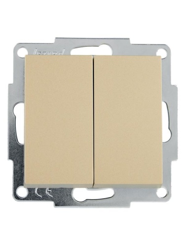 VESNA Выключатель двойной золото | код 742-3688-101 | LEZARD