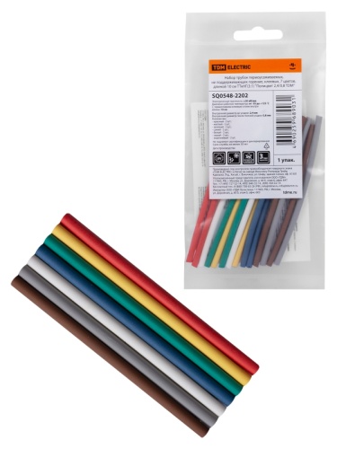 Набор трубок термоусаживаемых, клеевых ТТкНГ(3:1) Полицвет 2,4/0,8 TDM | код SQ0548-2202 | TDM