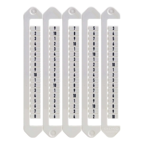 Маркировка для клемм, ширина 5 мм, от 61 до 70, вертикальная ориентация | код NUTB-5-61-70V | DKC