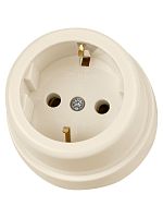 Розетка 2П+З открытой установки IP20 16А сл. кость Ретро TDM | код SQ1806-0528 | TDM