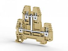 319 120, Клеммник 2-х ярусный 4мм.кв., с внутр.перемычкой, (бежевый), PIK4NK | код 0.0.0.3.19120 | KLEMSAN