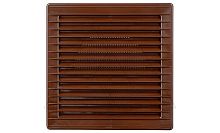 Решетка вентиляционная с сеткой квадратная 170х170мм с круглым выводом O100мм, пластик, коричневый | код 02-255 | airRoxy