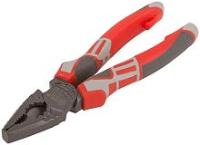 Плоскогубцы комбинированные ''Эталон'', CrV сталь, ребра жесткости на губках, тефлоновое покрытие, 3К прорезиненные ручки 180 мм | код 50694 | FIT