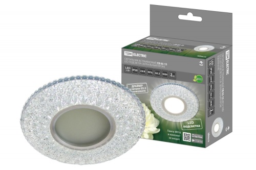Светильник встраиваемый СВ 03-15 MR16 50Вт G5.3 LED подсветка 3 Вт зеркальный/хром TDM | код SQ0359-0145 | TDM