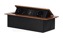 Блок розеточный встраиваемый 2хUSB 5V 2,1A + 2x2P+E со шторками, без кабеля, 3600вт, золотой | код OR-AE-13109-C | ORNO