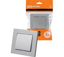 Выключатель 1 кл. с подсветкой 10А серебр. металлик Сенеж TDM | код SQ1816-0213 | TDM