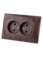 Розетка двойная 2П 10А 250В венге Лама TDM | код SQ1815-0424 | TDM