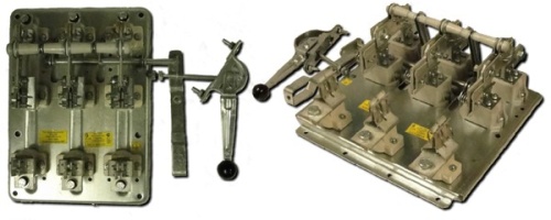 Рубильник РПС-6Л на общей плите U ном. 630 А, со смещенным приводом, левый, серия РП ТУ 3424-002-01395420-01, без предохранителей | код РПС-6Л(П) | СЭМЗ Электродеталь г. Саратов