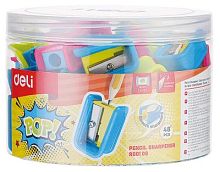 Точилка для карандашей ручная Deli ER00106 PoP 1 отверстие пластик ассорти туба | код 1049394 | DELI