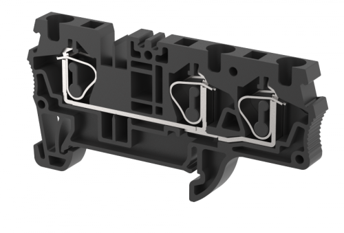 Клемма проходная пружинная 4 мм2 на 3 подключения, черная SQ4-1X2-BLACK | код 2103050005 | Elmex