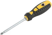 Отвертка с переставным жалом Профи, прямая и Т-обр., CrV сталь, прорезин.ручка, 6х130 мм РН2/SL6 | код 56230 | FIT