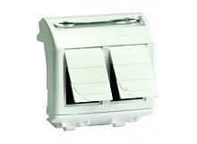 Ком.роз. двойная RJ45 кат.6 экран., 8P8C, Brava, слон.кость, 2мод | код 75453S | DKC