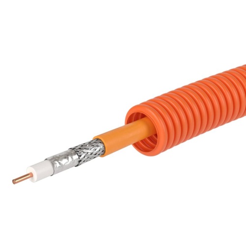 Электротруба ПНД гибкая гофрированная д.2 мм цвет оранжевый с кабелем SAT нг(А)-HF 25м | код 7VE92025 | DKC фото 3 Электротруба ПНД гибкая гофрированная д.2 мм цвет оранжевый с кабелем SAT нг(А)-HF 25м | код 7VE92025 | DKC фото 3