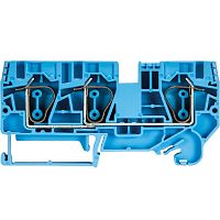 Проходная клемма, 3 точки подключения, тип фиксации провода: пружинный, номинальное сечение: 6 мм кв., 41A, 800V, ширина: 8 мм, цвет: синий, тип монтажа: DIN 35 | код 56.706.5055.6 | Wieland