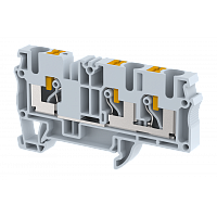 Клемма проходная PUSH-IN 2,5 мм2, на 3 подключения, серая PQ6-1X2-GREY | код 3104050000 | Elmex