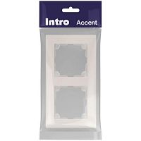 Рамка для розеток и выключателей Intro Accent 6-502-06 на 2 поста, СУ, перламутр | код Б0063768 | ЭРА