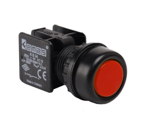 Кнопка водозащитная красная (1НО) | код KB34RK | EMAS