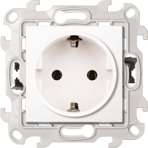 Механизм розетки 1-м СП Push&Go 16А IP20 2P+E без защ. шторок бел. | Код. 2420434-030 | Smon