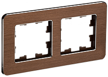 BRITE Рамка 2-мест. РУ-2-1-Бр металл коричн. RE AL IEK | код BR-M22-M-21-K30 | IEK