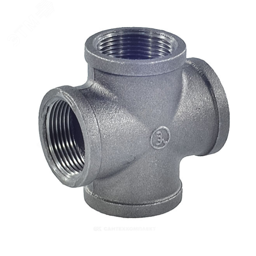 Крестовина чугунная Ду25 (1') ВВ | код 127-3625 | Fittex PLUS