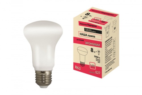 Лампа светодиодная R63 - 8 Вт-230 В -3000 К–E27 Народная | код SQ0340-0140 | TDM НАРОДНЫЙ Лампа светодиодная R63 - 8 Вт-230 В -3000 К–E27 Народная | код SQ0340-0140 | TDM НАРОДНЫЙ